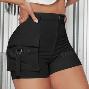 SHEIN Cargo Black Shorts